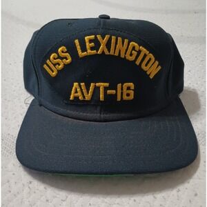 USS‎ Lexington AVT-16 Hat Military Navy Baseball Cap Snapback 90's Vintage